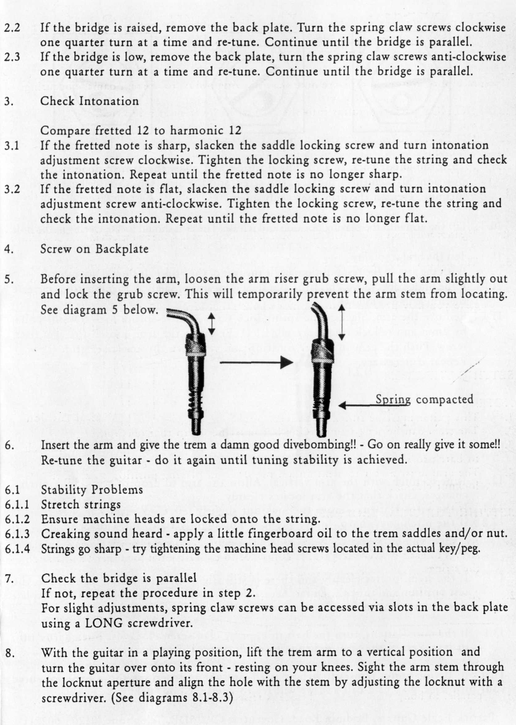 Patrick Eggle Guitars - Tremolo Information